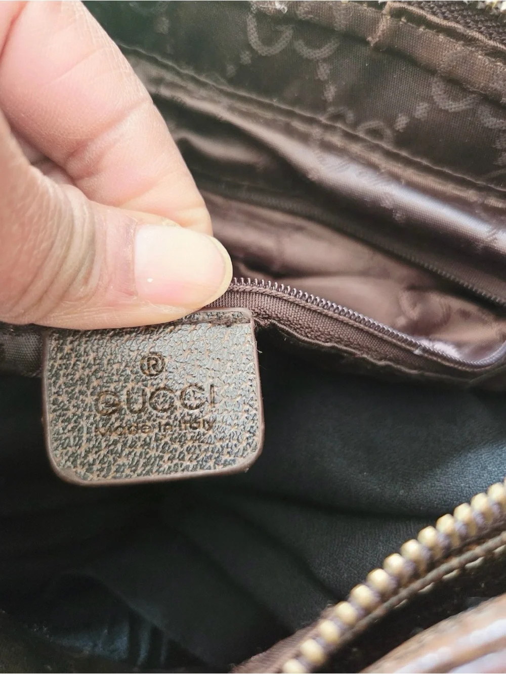 Gucci Knight Crest collectible Monogram GG Shoulder Bag with Gold Hardware